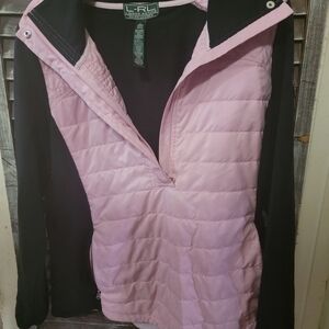 Lauren Ralph Lauren Pink and Black Puffer Jacket